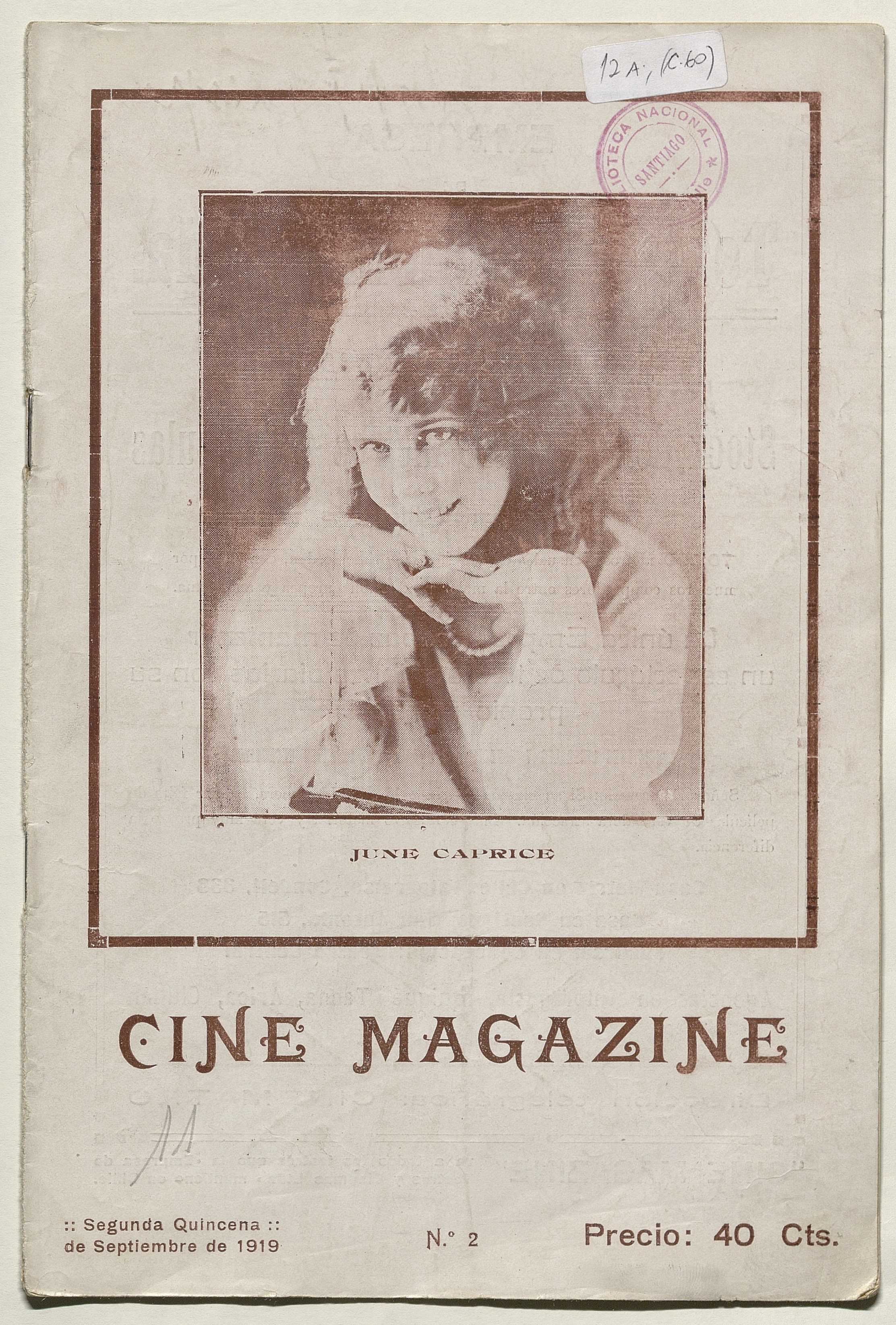 Cine magazine. Revista teatral, social y de cinematografía. Número 2, segunda quincena de septiembre de 1919