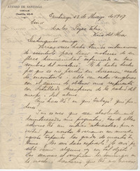 Carta a Carlos Pezoa Véliz de Guillermo Labarca Hubertson. Santiago, 28 de mayo de 1907