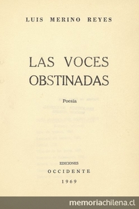 Portada de Las voces obstinadas de Luis Merino Reyes