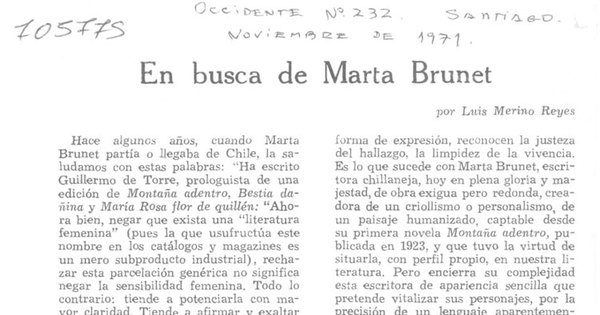 En busca de Marta Brunet