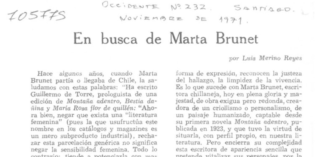 En busca de Marta Brunet