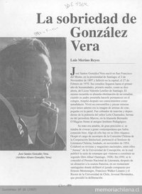 La sobriedad de González Vera