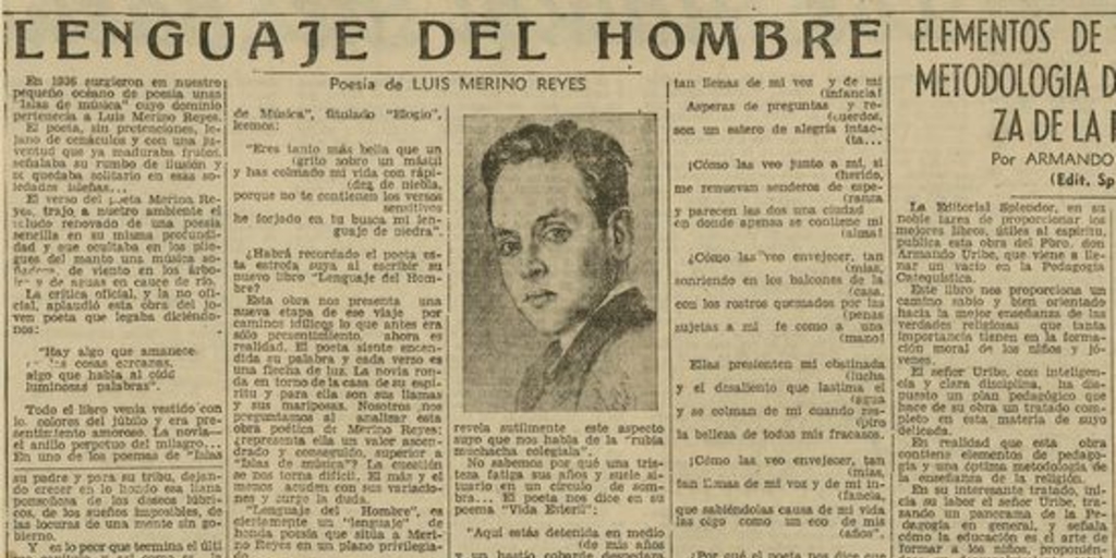 Lenguaje del hombre. Poesías de Luis Merino Reyes