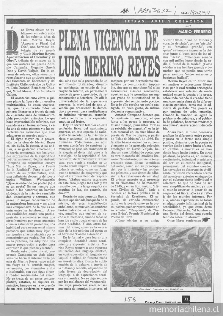 Plena vigencia de Luis Merino Reyes