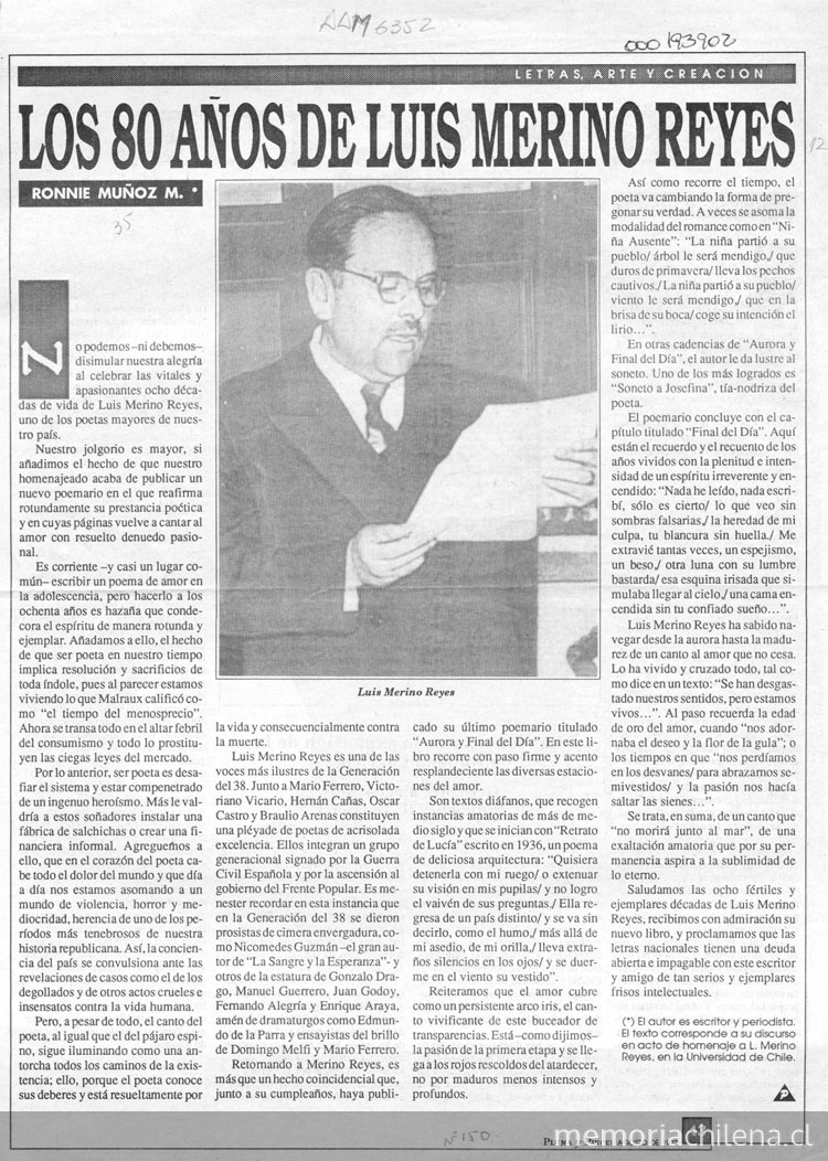 Los 80 años de Luis Merino Reyes