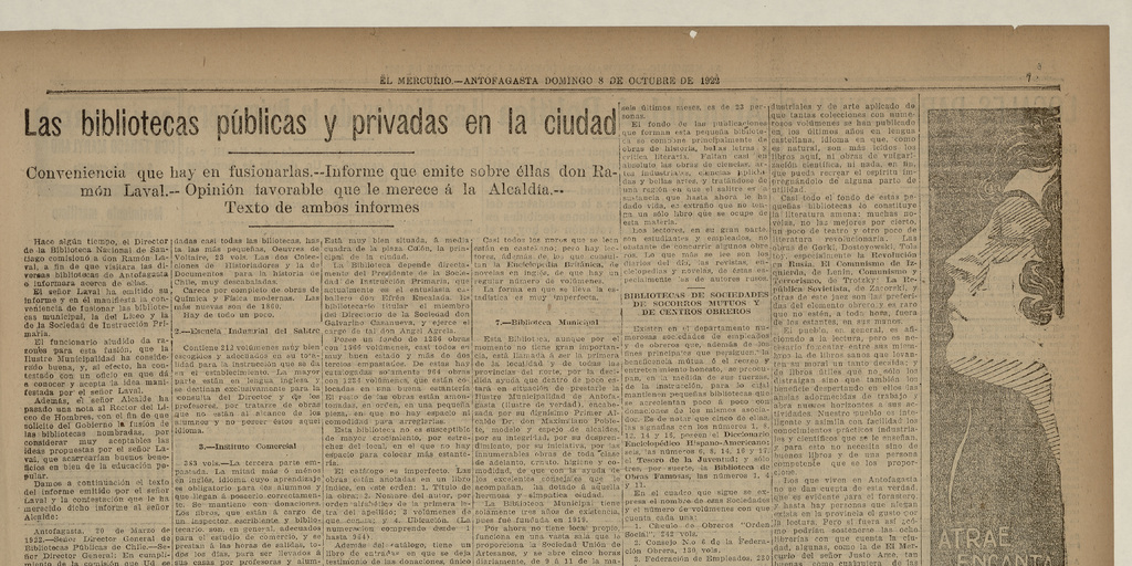 Las bibliotecas públicas y privadas en la ciudad