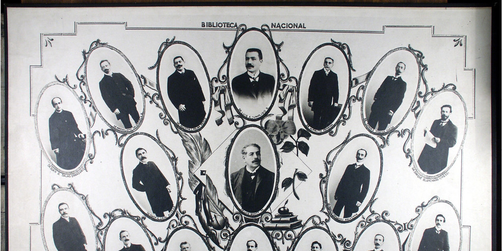 Retratos del personal de la Biblioteca Nacional de Chile en 1906