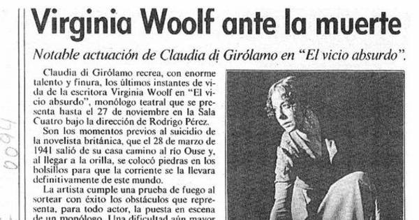 Virginia Woolf ante la muerte