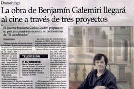 La obra de Galemiri llegará al cine a través de tres proyectos