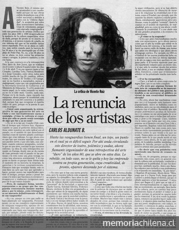 La renuncia de los artistas