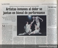 Artistas inmunes al dolor se juntan en bienal de performance