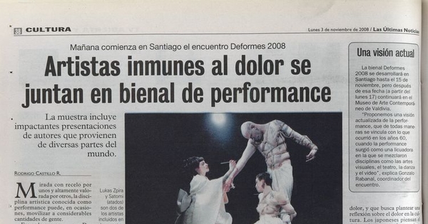 Artistas inmunes al dolor se juntan en bienal de performance