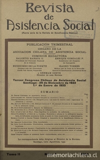 "Cómo dignificar la profesión de enfermera", Revista de Asistencia Social, II, (1): 76-85, 1933.