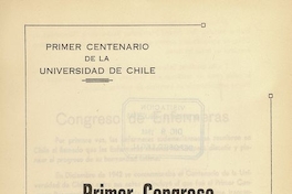 "Rol técnico-administrativo de la enfermera en los servicios hospitalarios" en Congreso Panamericano de Enfermería (Primer). Santiago, 14-20 de diciembre 1942. Santiago: El Imparcial, 1944, xxxi, 226 p.