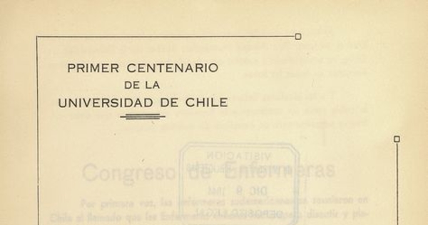 "La enfermera en un servicio de neuro-psiaquiatría infantil" en Congreso Panamericano de Enfermería (Primer). Santiago, 14-20 de diciembre 1942. Santiago: El Imparcial, 1944, xxxi, 226 p.