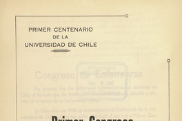 "La enfermera en la aplicación de la ley de medicina preventiva" en Congreso Panamericano de Enfermería (Primer). Santiago, 14-20 de diciembre 1942. Santiago: El Imparcial, 1944, xxxi, 226 p.