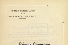 "Aporte de la Enfermería en la defensa civil militar" en Congreso Panamericano de Enfermería (Primer). Santiago, 14-20 de diciembre 1942. Santiago: El Imparcial, 1944, xxxi, 226 p.