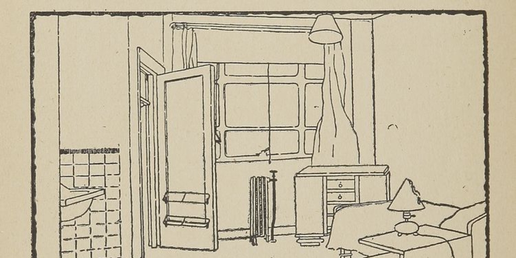 Dormitorio alumnas internado Escuela de Enfermeras Carlos Van Buren, 1935, p. 262.En: de la Fuente, Rudesindo. "La escuela de enfermeras", Revista de Asistencia Social, IV, (3): 257-285, septiembre, 1935.