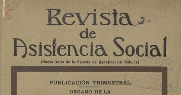 "El hospital moderno y sus relaciones con la comunidad, sus deberes mutuos", Revista de Asistencia Social, I, (1): 9-34, 1932