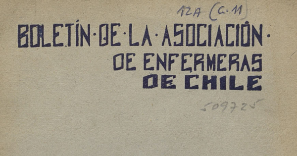 Boletín de la Asociación de Enfermeras de Chile, I, (1), junio 1941