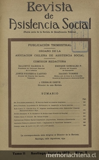 "La profesión de enfermera y su desarrollo en Norteamérica", Revista de Asistencia Social, II, (2): 253-271, 1933.