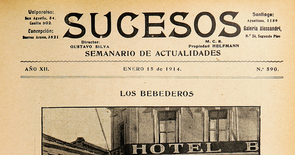 Portada de Sucesos. Año XII, número 590, 15 de enero de 1914