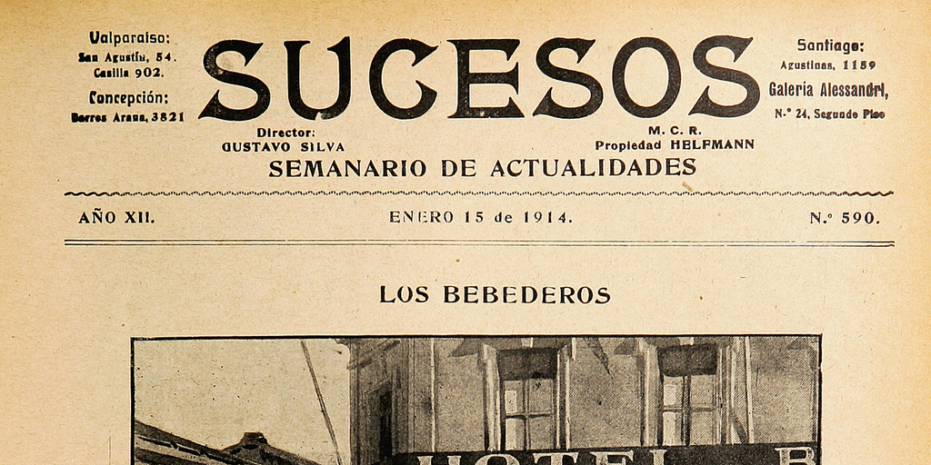 Portada de Sucesos. Año XII, número 590, 15 de enero de 1914