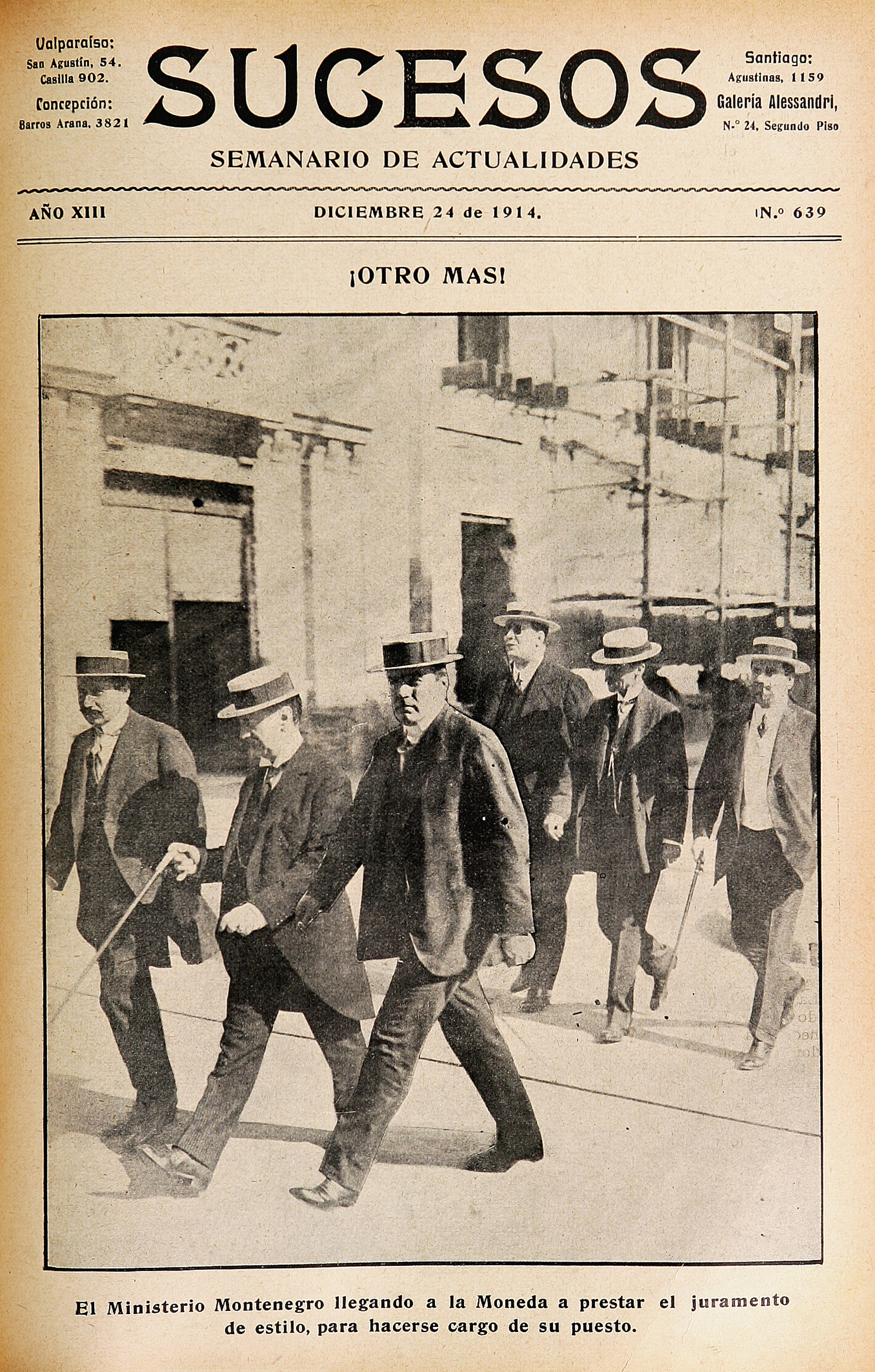 D. Ismael Valdés Vergara, alcalde de la muy noble y leal Ciudad de Santiago de Chile, en un paseo por la ídem, acompañado de "Sucesos"