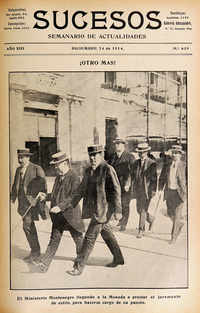 D. Ismael Valdés Vergara, alcalde de la muy noble y leal Ciudad de Santiago de Chile, en un paseo por la ídem, acompañado de "Sucesos"