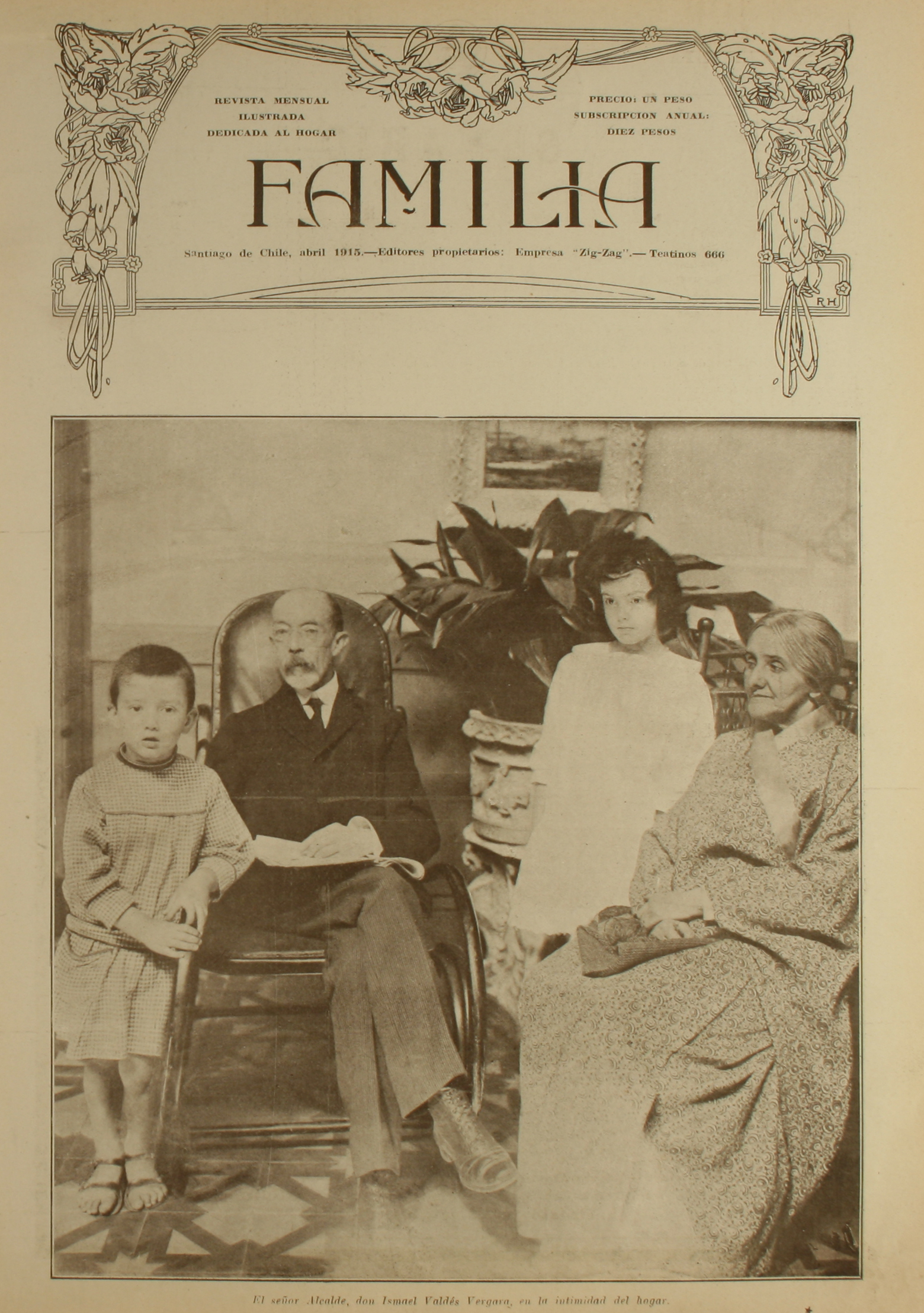 Portada de Familia. Año VI, número 64, abril de 1915