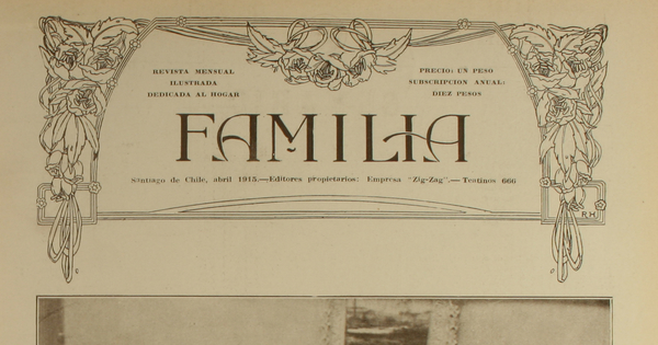 Portada de Familia. Año VI, número 64, abril de 1915