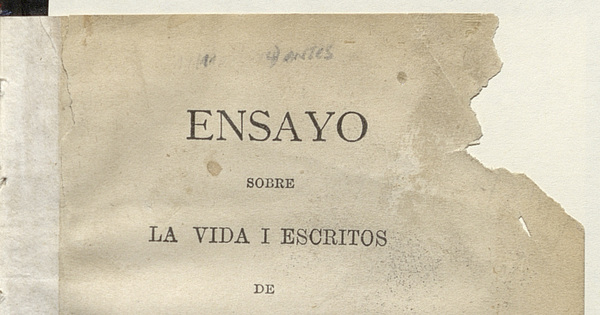 Ensayo sobre la vida i escritos de Camilo Henríquez