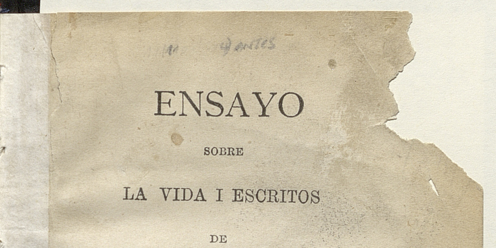Ensayo sobre la vida i escritos de Camilo Henríquez