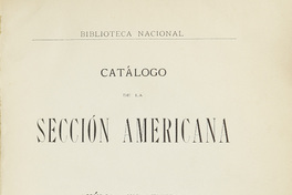 Catálogo de la Sección Americana: América en general