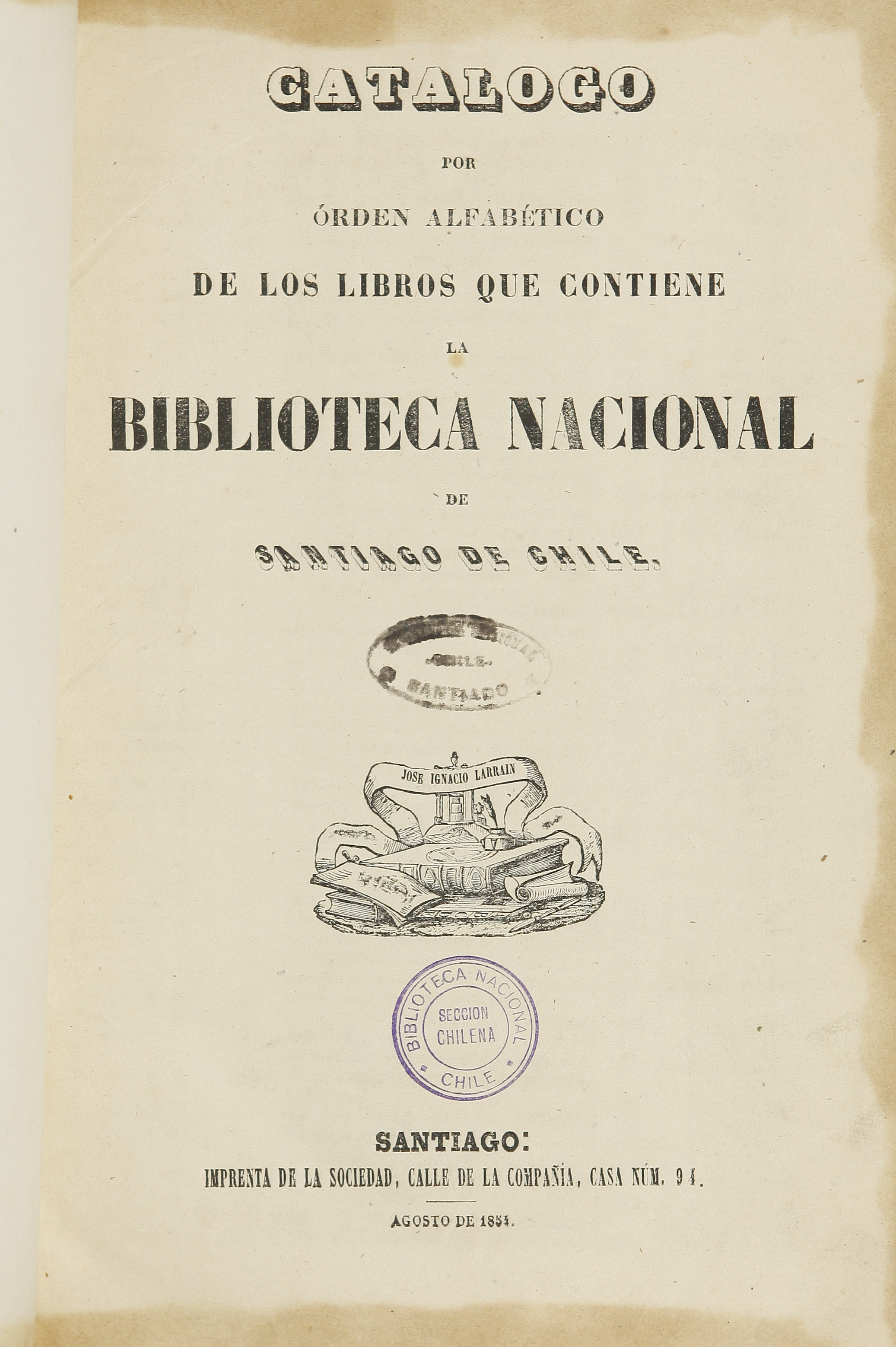 Catálogo por orden alfabético de los libros que contiene la Biblioteca.