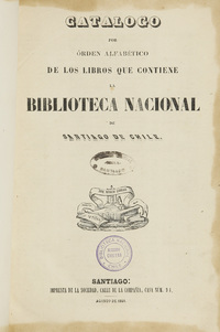 Catálogo por orden alfabético de los libros que contiene la Biblioteca.