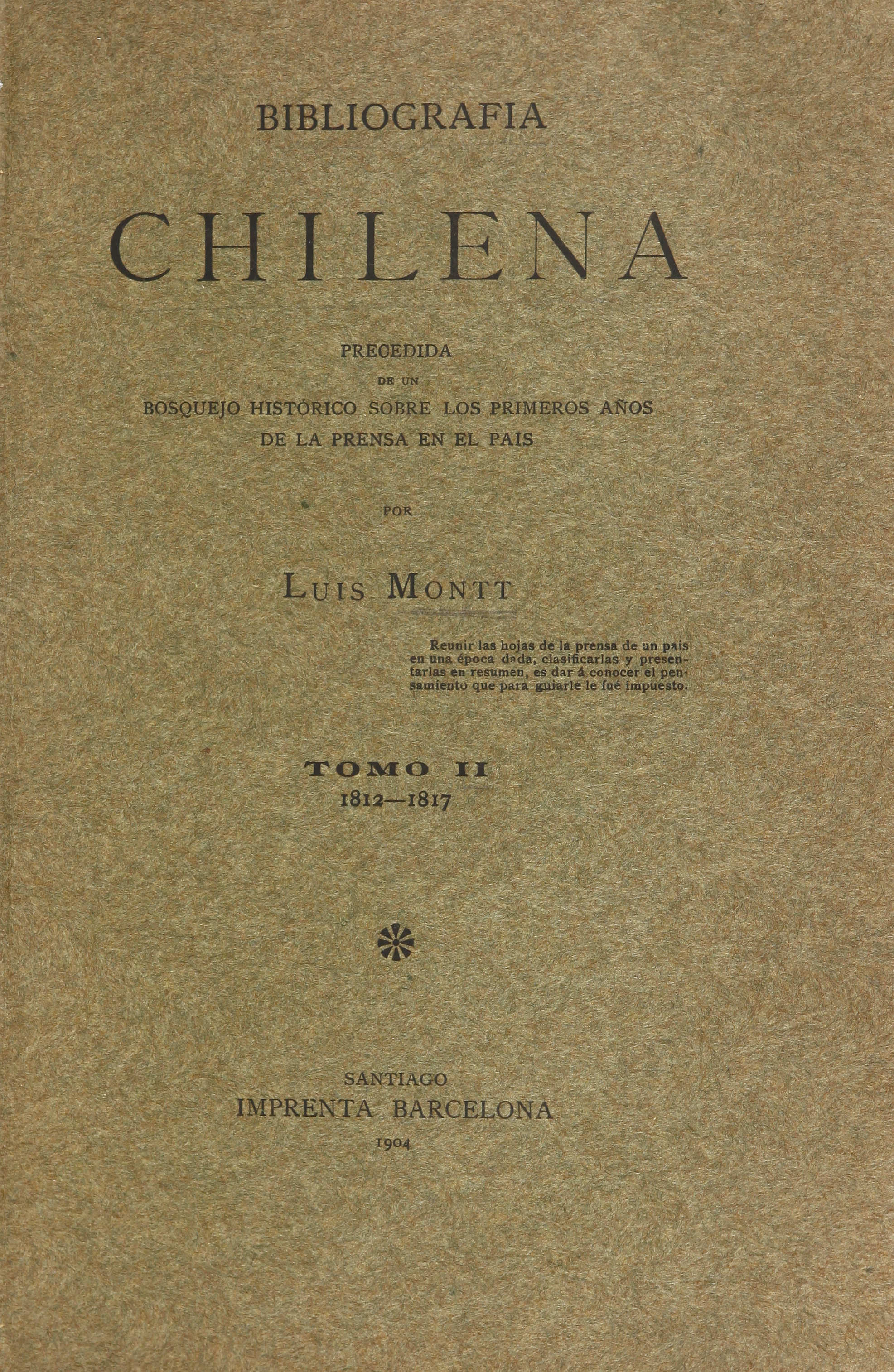 Bibliografía chilena, tomo II