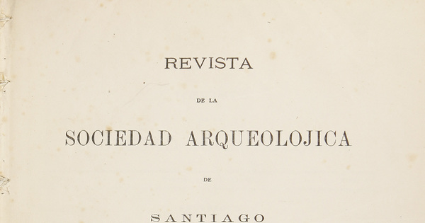Revista de la Sociedad Arqueolójica de Santiago