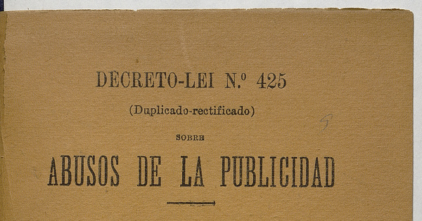 Decreto-ley N° 425 sobre abusos de la publicidad