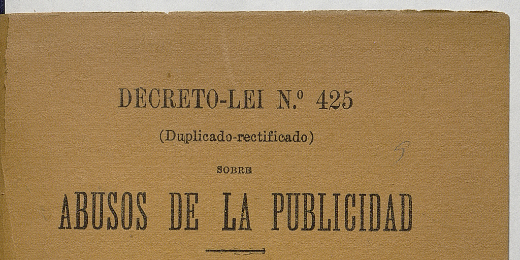 Decreto-ley N° 425 sobre abusos de la publicidad