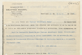 Registro de Propiedad Literaria y Artística, números: 96, 142 y 230