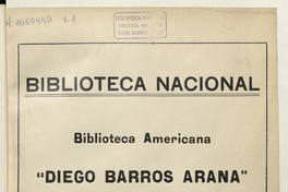 Biblioteca Americana "Diego Barros Arana": catálogo topográfico