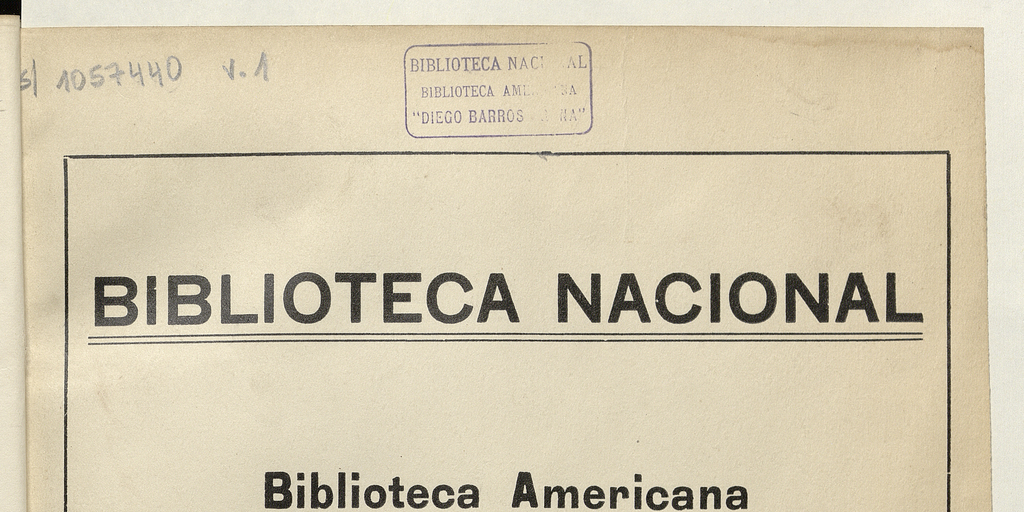 Biblioteca Americana "Diego Barros Arana": catálogo topográfico