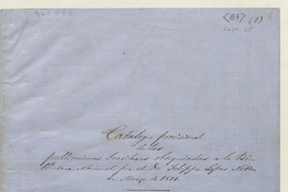 Catálogo provisional de las publicaciones brasileras obsequiadas a la Biblioteca Nacional por el Dr. Felippe Lopes Netto:[manuscrito]en Marzo de 1871 /R. B.