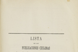 Lista de las publicaciones chilenas: que constituyen la primera remesa que el Gobierno de Chile envía al del Reino de Italia, en 1874