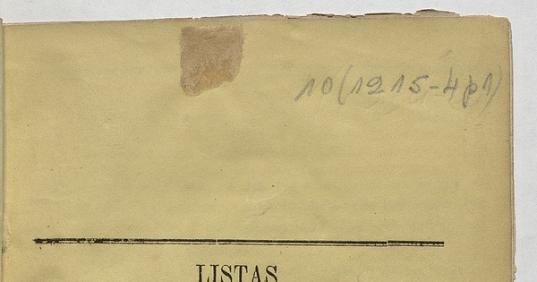 Lista de las publicaciones chilenas: que constituyen en 1875 la segunda remesa enviada al gobierno de Italia y la tercera hecha a la Biblioteca de la Universidad de Buenos Aires