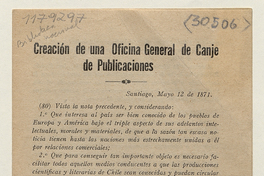 Creación de una Oficina General de Canje de Publicaciones