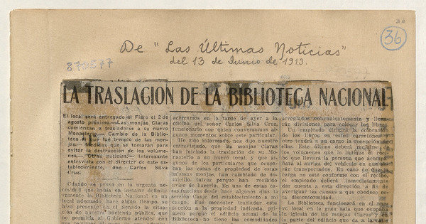 La Traslación de la Biblioteca Nacional