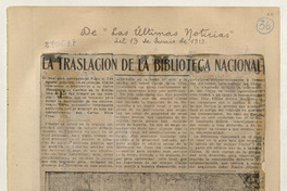 La Traslación de la Biblioteca Nacional