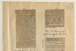 Una visita de S. E. al edificio de las Monjas Claras: [artículo] /La traslación de la Biblioteca Nacional -- La colocación de la primera piedra -- El Archivo Nacional